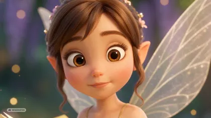 the fairy very close to the camera