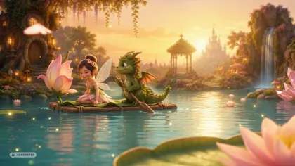 the two of them drifting at sunset