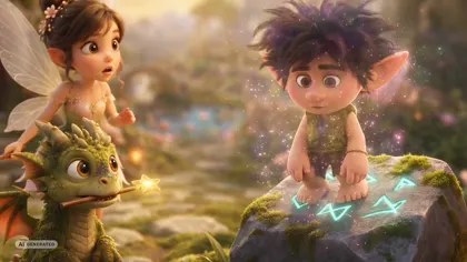 a troll appearing on the rock
