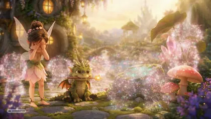 magic sparking around the dragon